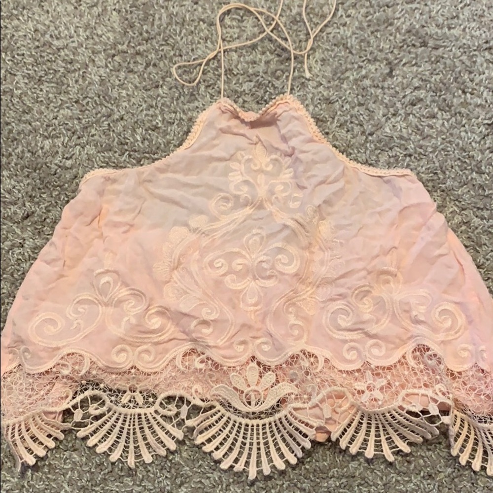 Pink halter top